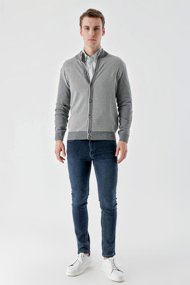 Morven Men's Medium Trendy Eyelet Buttoned Knitwear Cardigan