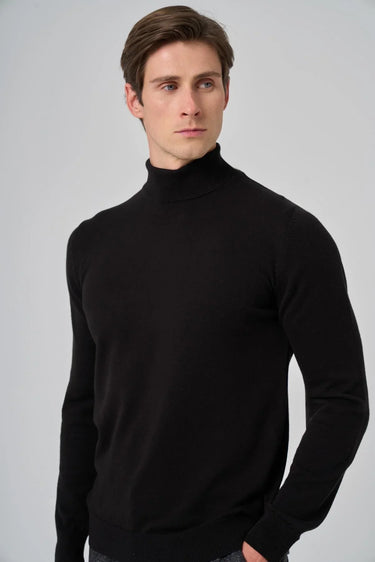 Morven Men's Basic Turtleneck Dynamic Fit Relaxed Cut Knitwear