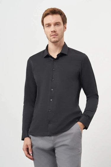 Morven Men's Basic Slim Fit Italian Collar Shirt