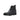 Black leather men's casual ankle boot with side zipper on white background