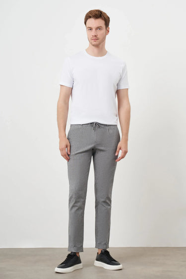 Morven Men's Cotton Linen Trendy Drawstring Jogger Slim Fit Sports Pants