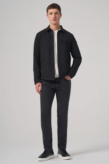 Morven Men's Black Polyviscon Worker Shirt Jacket