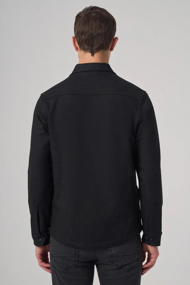Morven Men's Black Polyviscon Worker Shirt Jacket