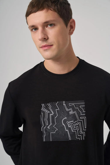 Morven Men's Trend Printed Crew Neck Sweatshirt