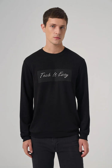 Morven Men's Trend Printed Crew Neck Sweat-Shirt
