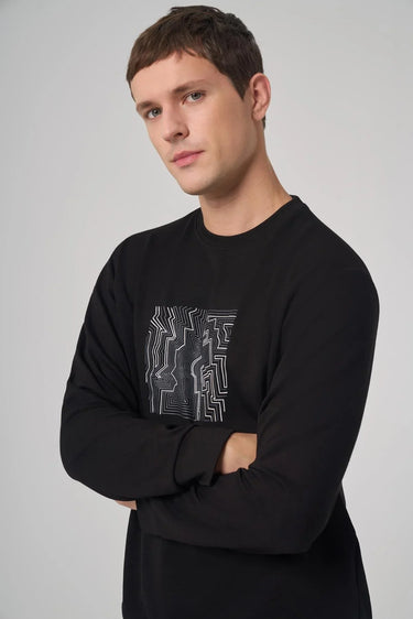 Morven Men's Trend Printed Crew Neck Sweatshirt