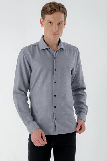Morven Men's Trendy Printed Italian Collar Slim Fit Shirt