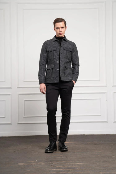 Morven Men's Black Worker Shirt Jacket