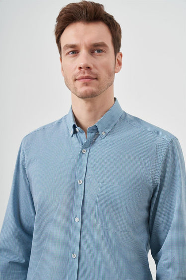 Morven Men's Cotton Plaid Button-Down Regular Fit Shirt