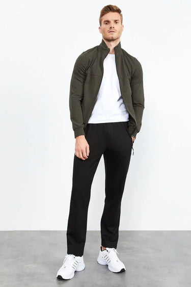 Tommylife Men's Stand Collar Zip-Up Standard Fit Tracksuit Set