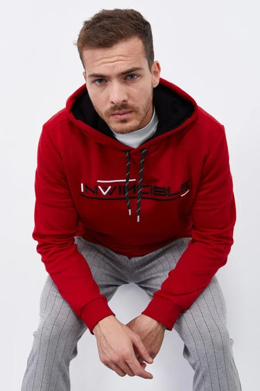 TOMMYLIFE Men's Standard Fit Hooded Sweatshirt with Front Kangaroo Pocket