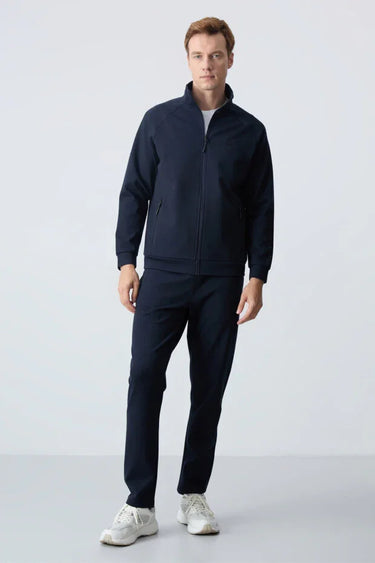 Tommy Life Men’s Stand-Up Collar Two-Tone Relaxed Tracksuit Set