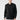 Man wearing black long sleeve polo shirt and light grey jeans, white background