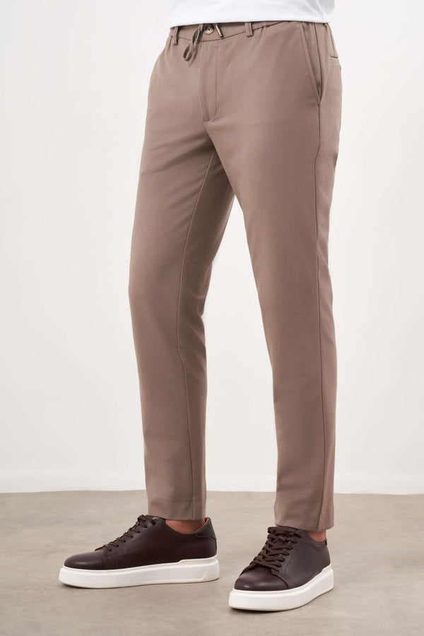 Morven Men's BROWN Polyviscon Trendy Drawstring Jogger Slim Fit Sports Trousers