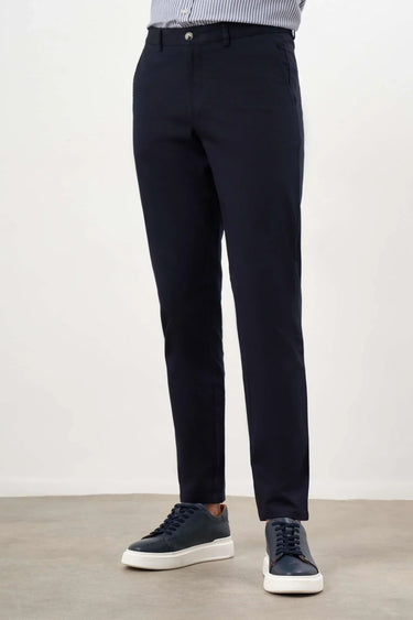 Morven Men's Navy Summer Cotton Side Pocket Dynamic Fit Chino Pants