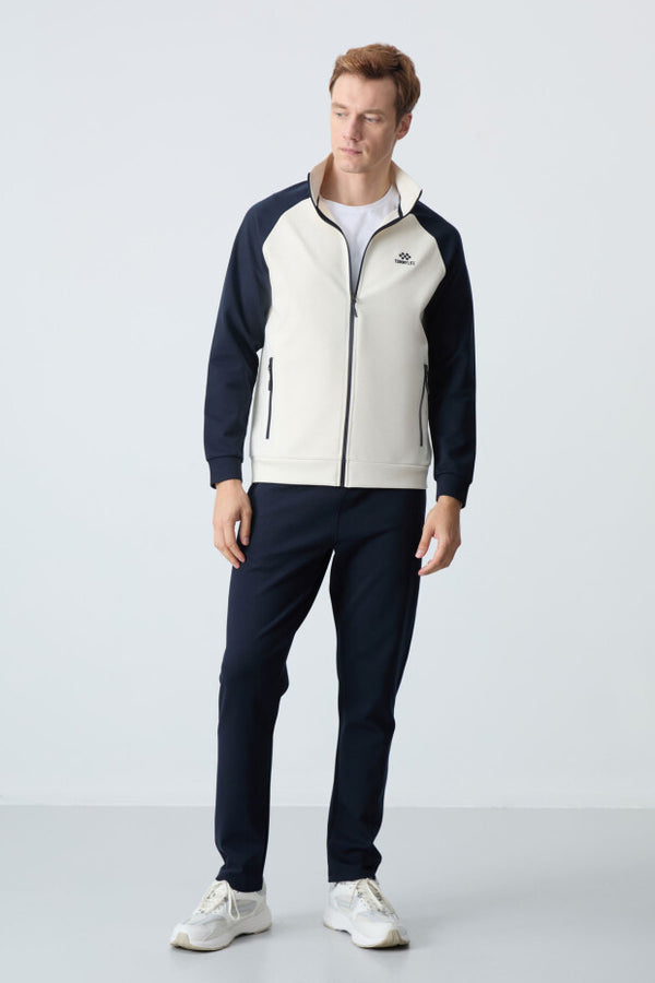 Tommy Life Men’s Stand-Up Collar Two-Tone Relaxed Tracksuit Set