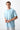 Light Blue Cotton Thick Soft Textured Oversize Fit Basic Men's T-Shirt