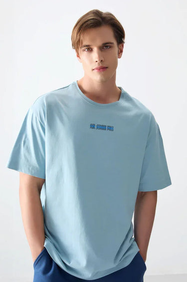 TOMMYLIFE Men's Oversize Fit Printed Soft Cotton T-Shirt