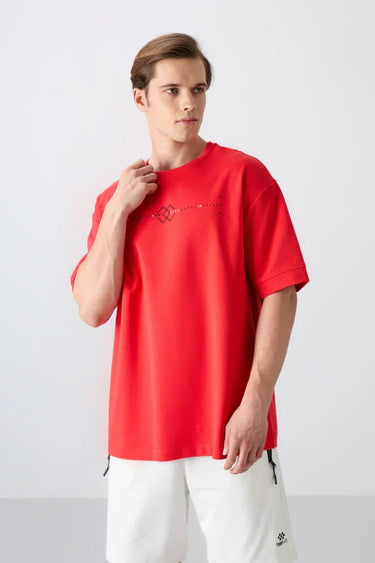 TOMMYLIFE Men's Relaxed Oversize Printed Premium Cotton T-Shirt