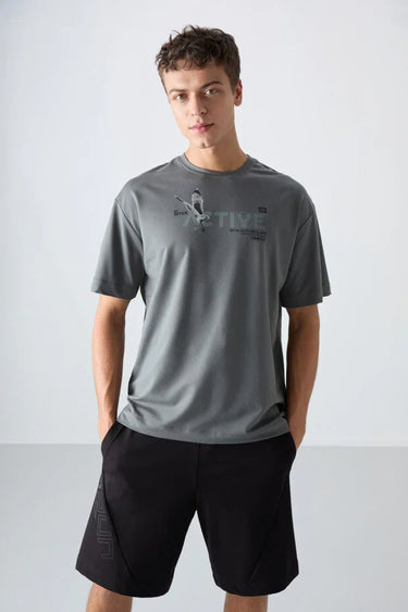TOMMYLIFE Men's Oversize Graphic Print Soft-Feel Cotton T-Shirt