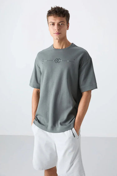 TOMMYLIFE Men's Relaxed Oversize Printed Premium Cotton T-Shirt