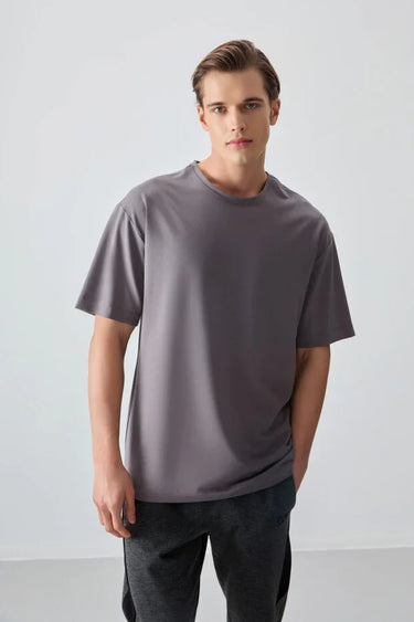 TOMMYLIFE Men's Relaxed Oversize Soft-Texture Cotton Essential T-Shirt