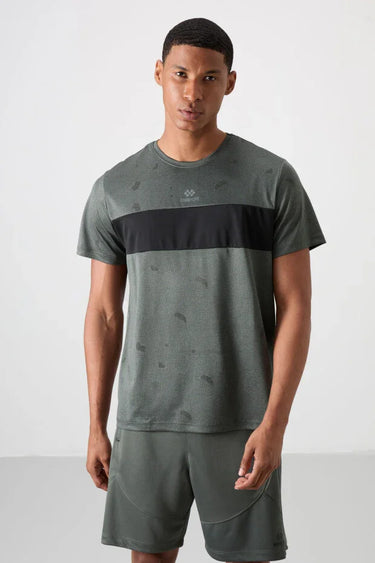 TOMMYLIFE Men's Lightweight Jacquard Performance Training T-Shirt