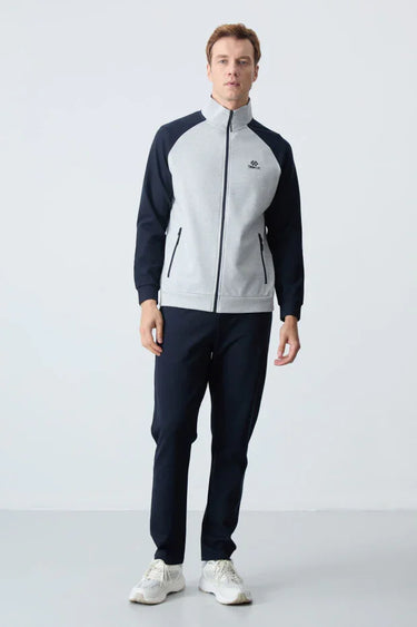 Tommy Life Men’s Stand-Up Collar Two-Tone Relaxed Tracksuit Set