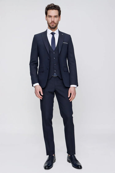 Men's Slim Fit Jacquard Suit with Vest
