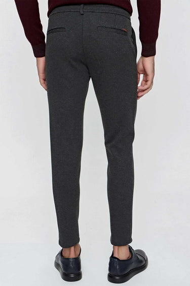 Morven Men's Anthracite Miami Knitted Slim Fit Slim Cut Elastic Waist and Sports Trousers
