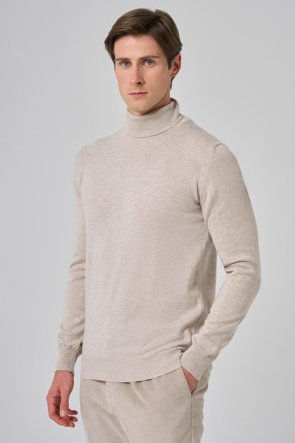 Morven Men's Basic Turtleneck Dynamic Fit Relaxed Cut Knitwear