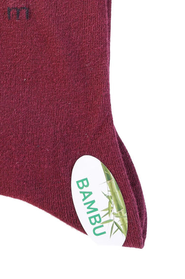 Morven Men’s Claret Red Bamboo Plain Long Socks