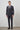 Morven Men's Smoke Polyviscon Slim Fit Vested Mono Collar Suit