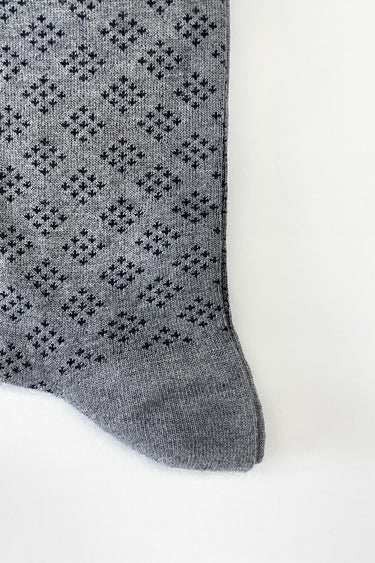 Morven Men’s Gray Bamboo Patterned Ankle Socks