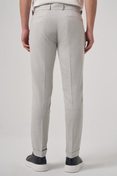 Morven Men's Grey Trendy Pleated Slim Fit Trousers