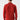 Man wearing a red long sleeve half turtleneck sweater, back view, with light grey pants