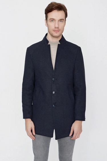 Morven Men's Navy Herringbone Coat