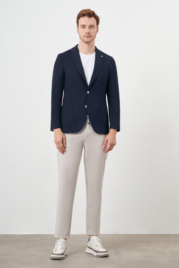 Morven Men's Navy Slim Fit Woven Blazer