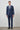 Morven Men's Navy Blue Polyviscon Slim Fit Mono Collar Suit