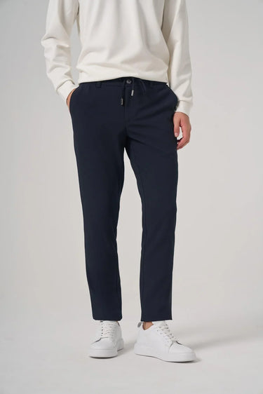 Morven Men's Navy Blue Polyviscose Trendy Drawstring Jogger Slim Fit Sport Pants