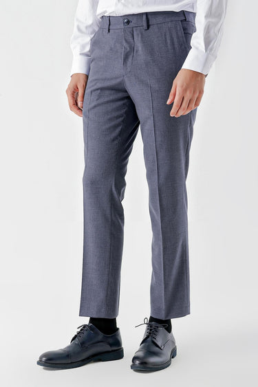 Morven Men's Navy Blue Polyviscon Trend Patterned Dynamic Fit Classic Trousers