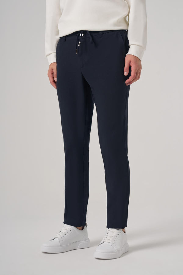 Morven Men's Navy Blue Polyviscose Trendy Drawstring Jogger Slim Fit Sport Pants