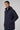 Morven Men's Navy Long Coat with Detachable Hood