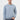 Man wearing a light blue crew neck sweatshirt and dark trousers, front view on white background.