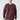 Man wearing a plain burgundy crew neck sweatshirt and light gray pants on white background