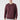 Man wearing a plain burgundy crew neck sweatshirt and light gray jeans on white background