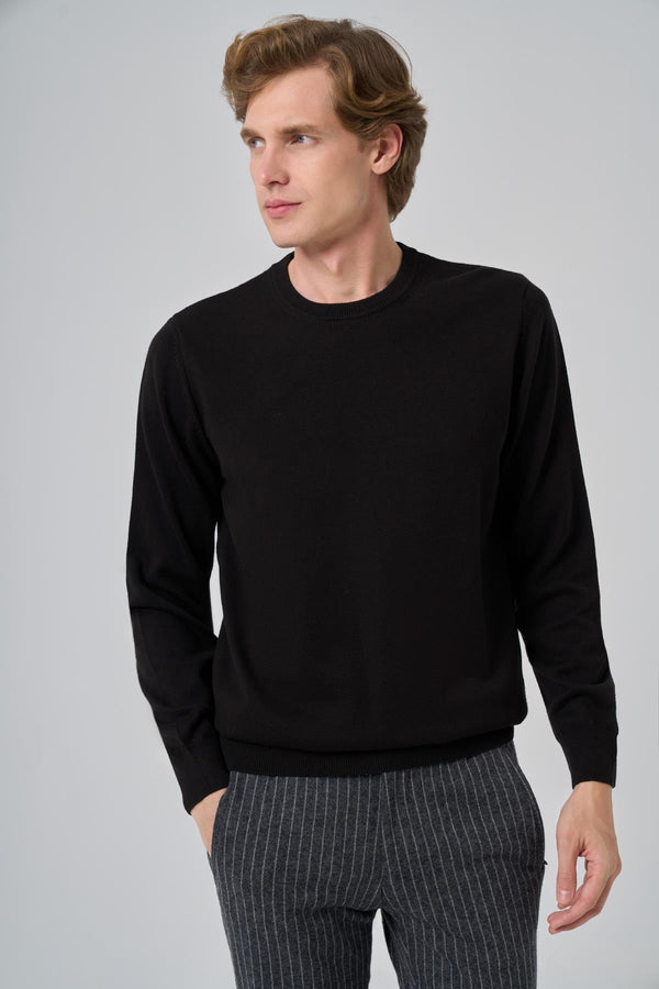 Morven Men's Trend Basic Crew Neck Fit Relaxed Cut Knitwear