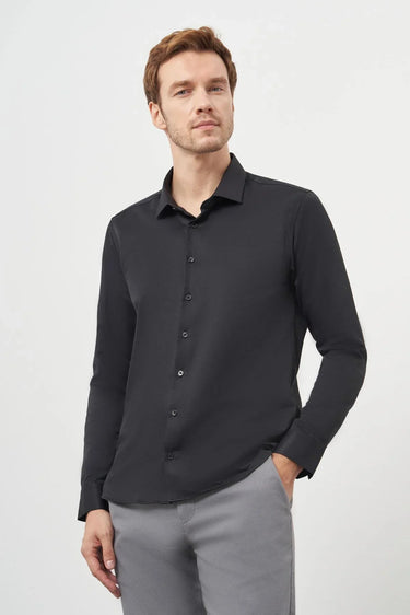 Morven Men's Basic Slim Fit Italian Collar Shirt