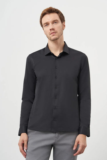 Morven Men's Basic Slim Fit Italian Collar Shirt