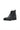 Black leather men's casual ankle boot with side zipper on white background